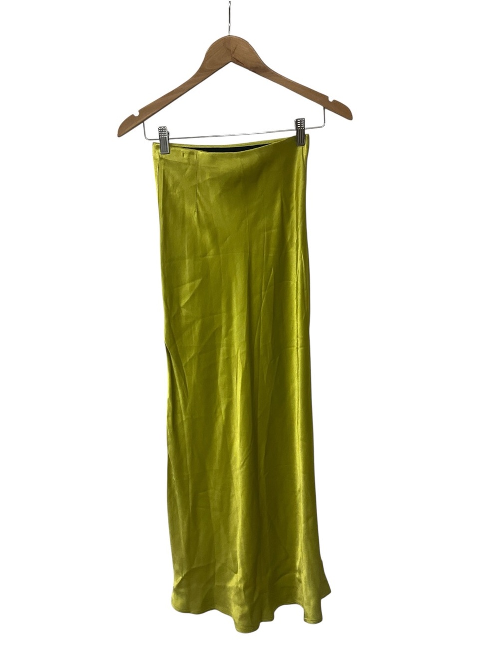 Rezek Studio Yellow Satin Shimmy Skirt XS